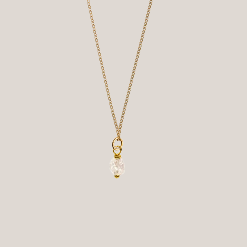 Birthstone ketting Oktober - Rozenkwarts