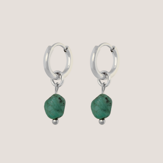 Birthstone oorbellen Mei - Smaragd