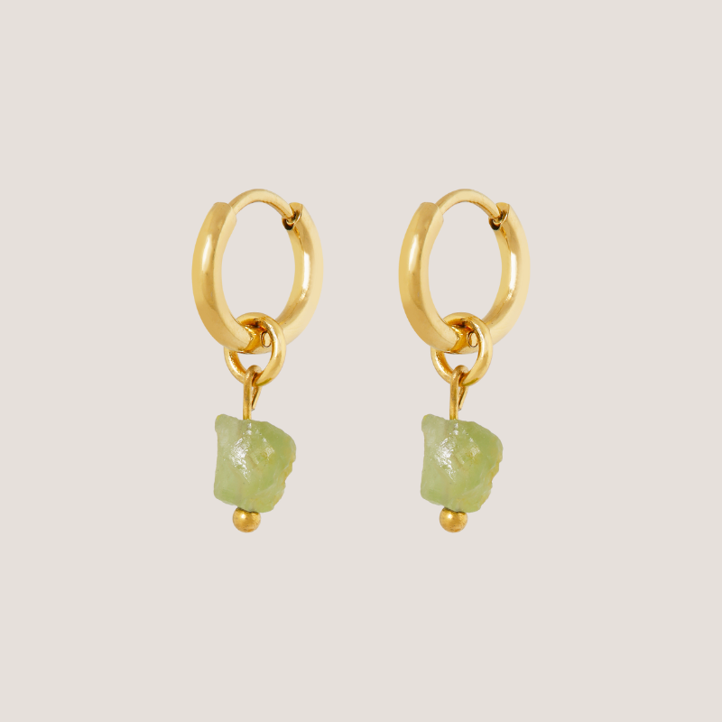 Birthstone oorbellen Augustus - Peridot