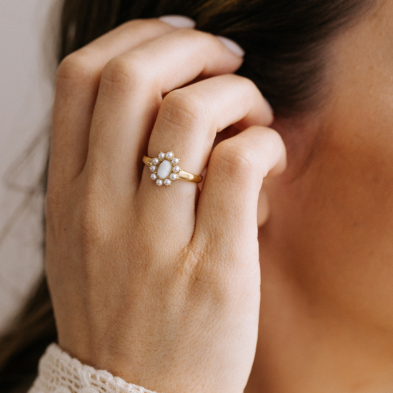 Ring Maansteen Goud - La Loua-Mae