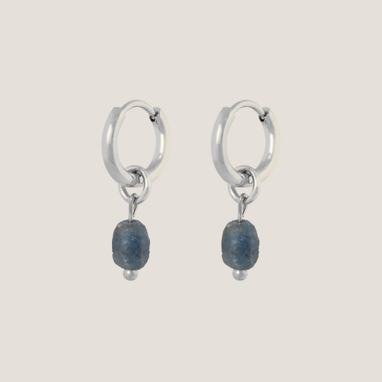 Birthstone oorbellen September - Saffier