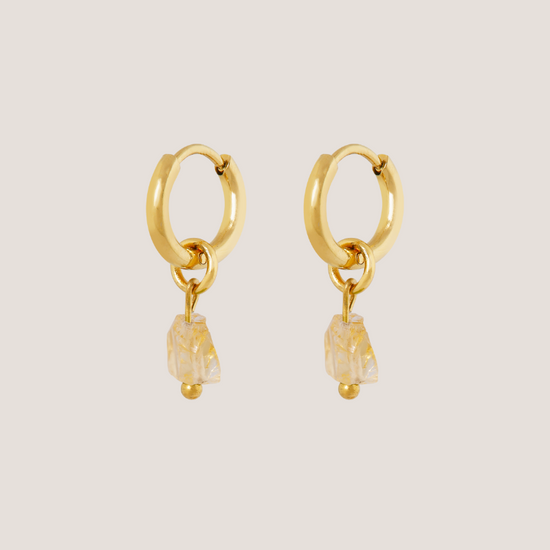 Birthstone oorbellen November - Citrien