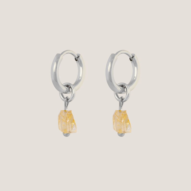 Birthstone oorbellen November - Citrien
