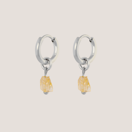 Birthstone oorbellen November - Citrien