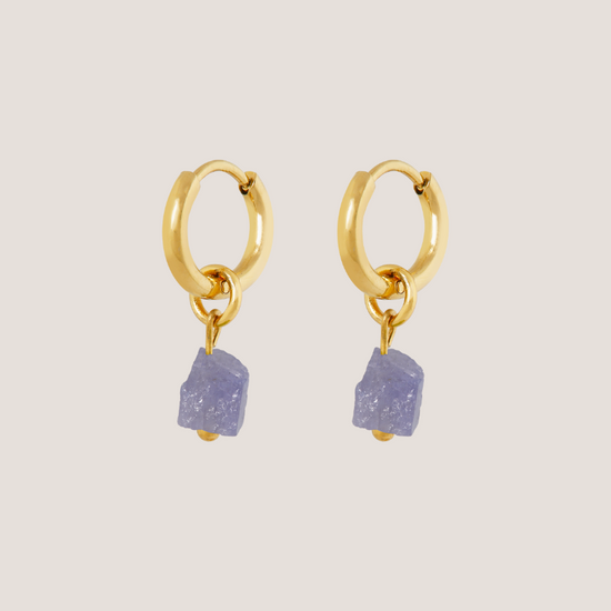 Birthstone oorbellen December - Tanzaniet