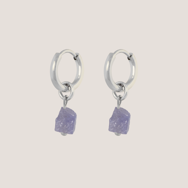 Birthstone oorbellen December - Tanzaniet