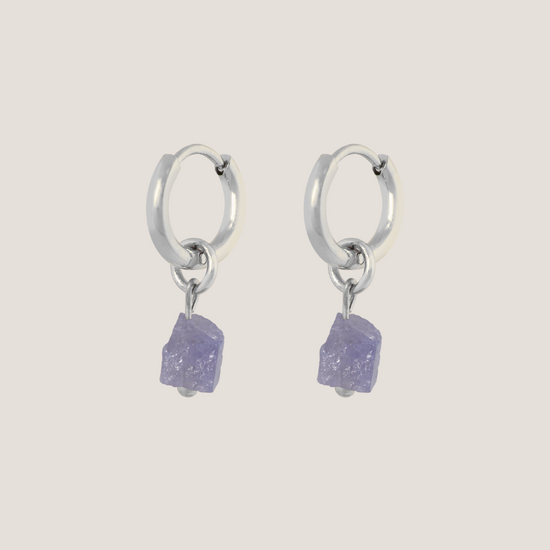 Birthstone oorbellen December - Tanzaniet