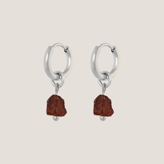 Birthstone oorbellen Januari - Granaat