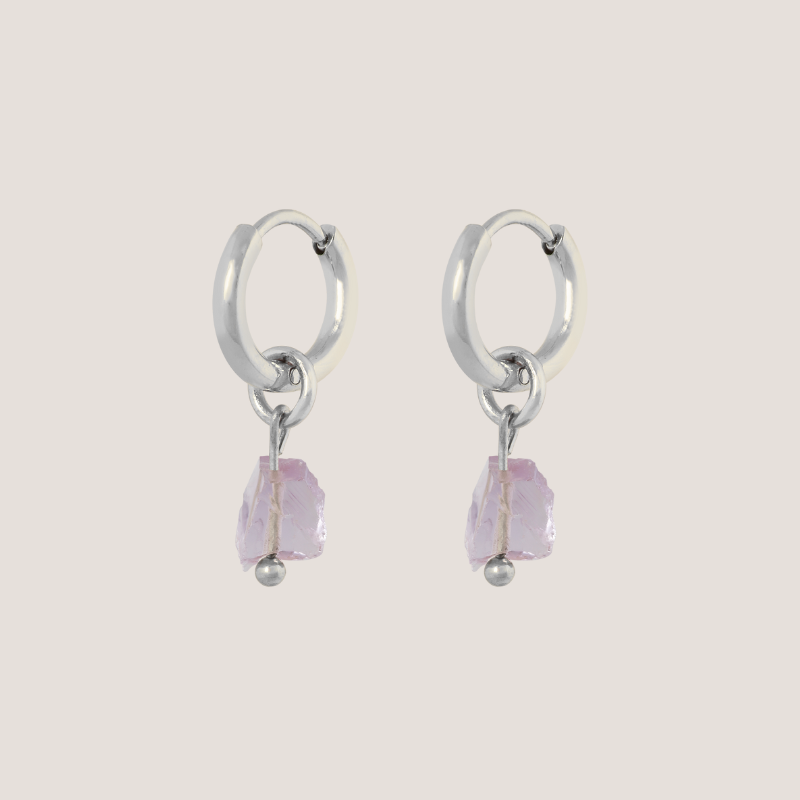 Birthstone oorbellen Februari - Amethist