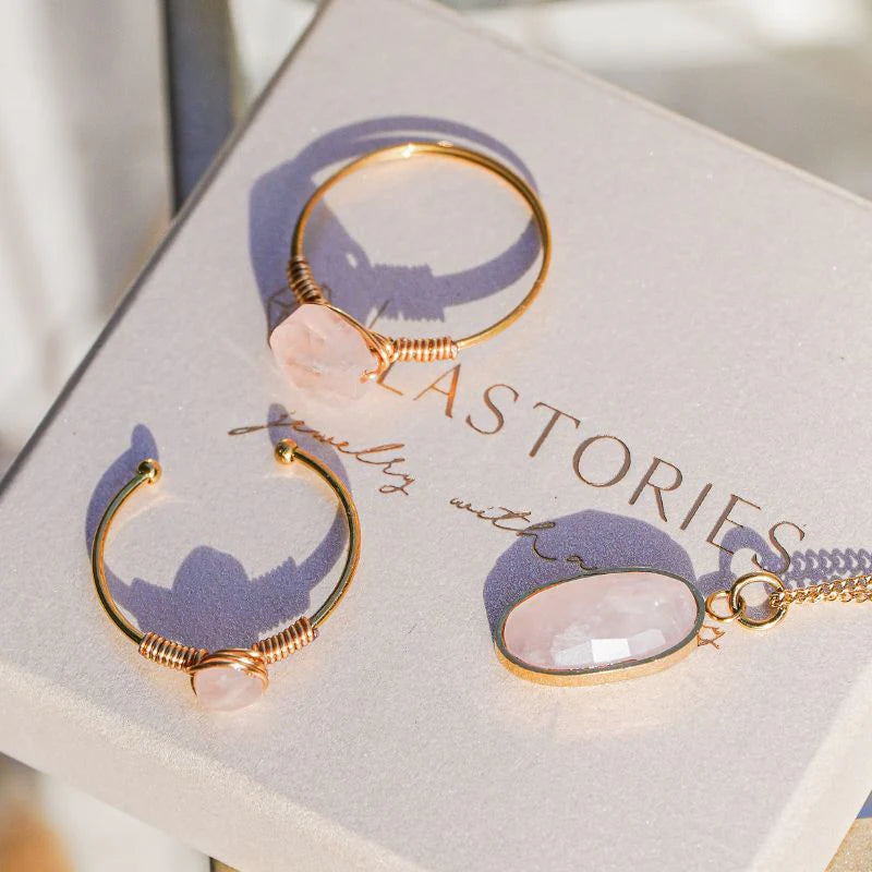 Ring Rozenkwarts Goud - Love Story