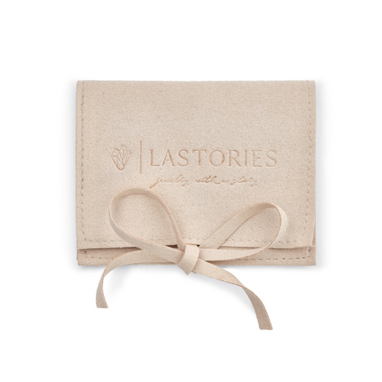 Suede Lastories zakje - Beige