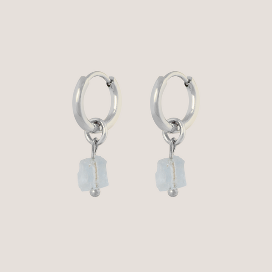 Birthstone oorbellen Maart - Aquamarijn