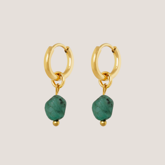 Birthstone oorbellen Mei - Smaragd