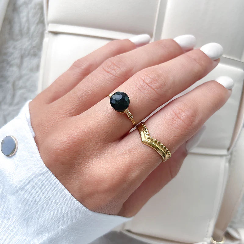 Ring Onyx Goud - Power Story