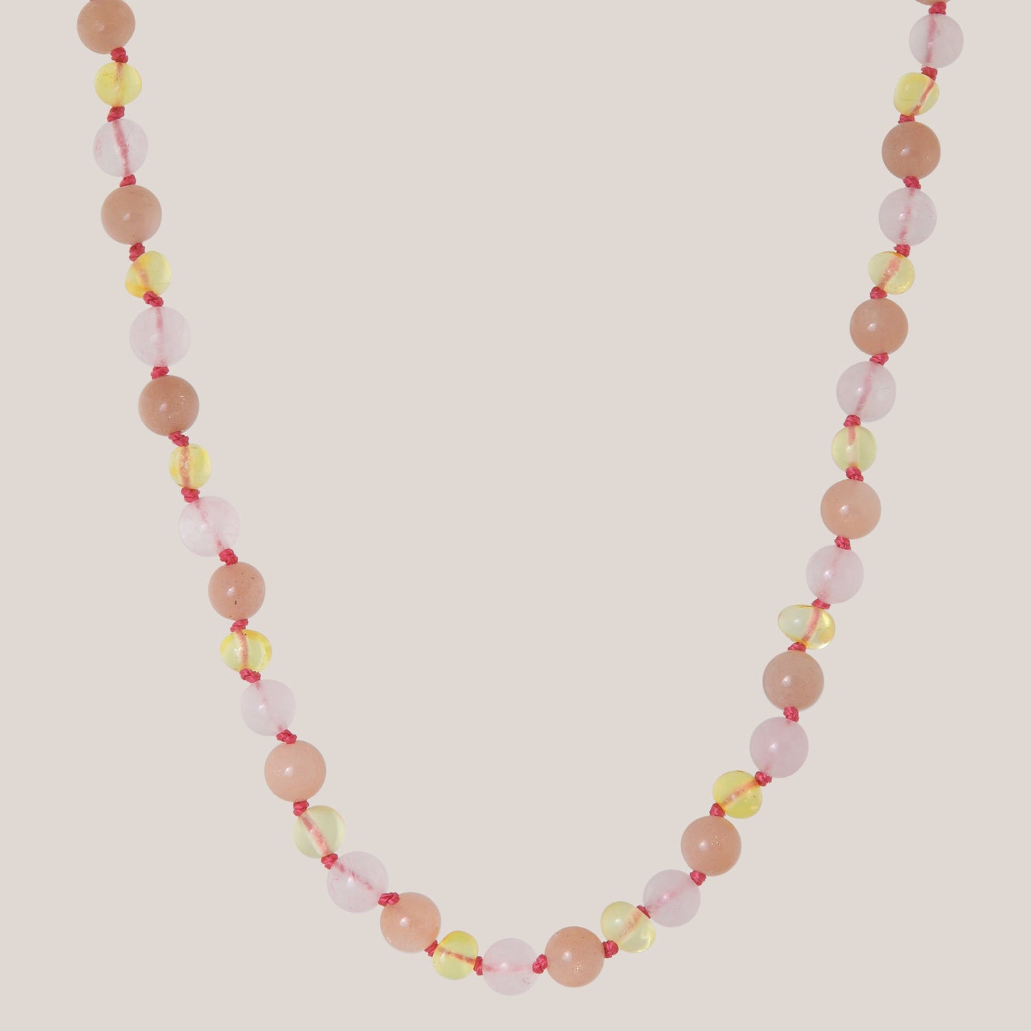 Ketting Barnsteen, Rozenkwarts & Zonnesteen - Matching