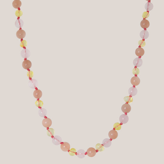 Ketting Barnsteen, Rozenkwarts & Zonnesteen - Matching