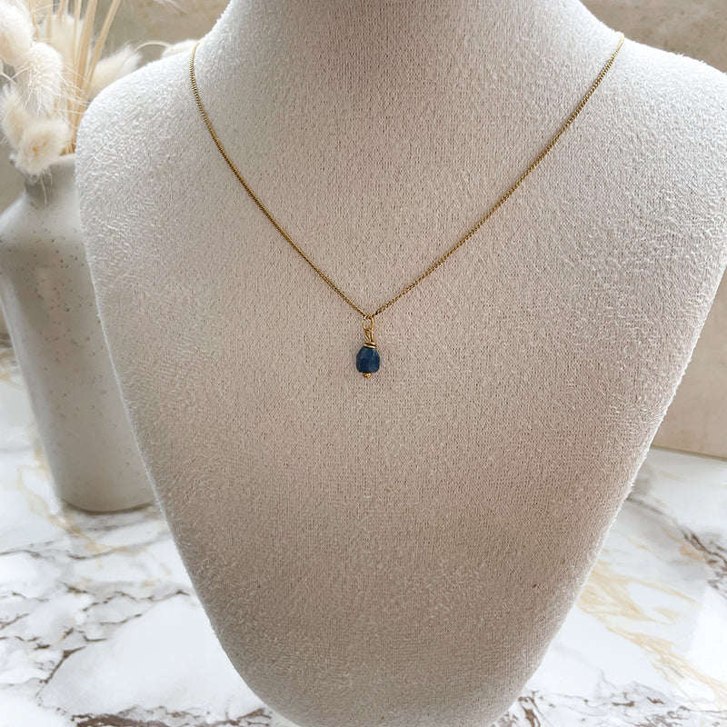 Birthstone ketting September - Saffier
