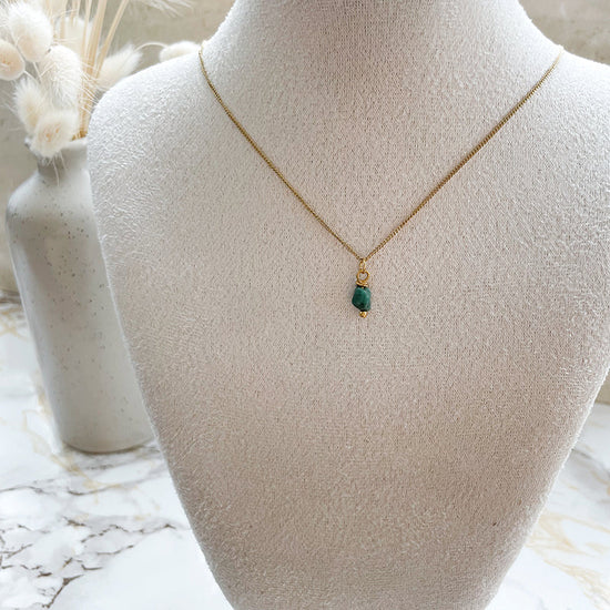Birthstone ketting Mei - Smaragd