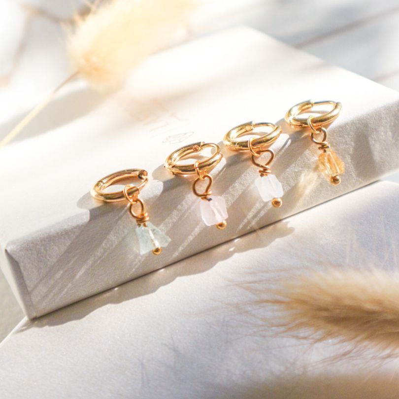 Birthstone oorbellen November - Citrien
