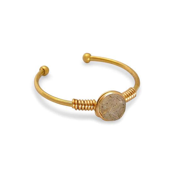 Ring Labradoriet Goud - Mini Growth Story