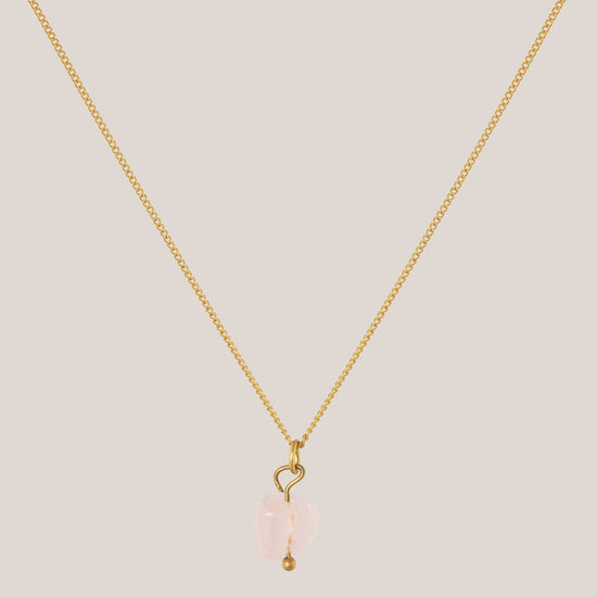 Ketting Rozenkwarts Goud - Liefde & Zachtheid