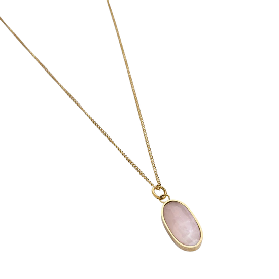 Ketting Rozenkwarts Goud - Love